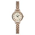 Roségoldene Armbanduhr mit bunten Geburtsstein-Indizes und cremefarbenem Zifferblatt - Roségold Gehäuse Rosa Zifferblatt
