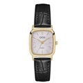 Orologio al quarzo rettangolare elegante con quadrante lavanda e cinturino in pelle - Cassa Dorata Quadrante Bianco Cinturino Nero
