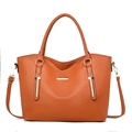 Bolso tote grande color caramelo con asa superior y bandolera fina para mujer - Amarillo Tierra