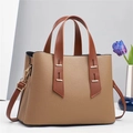 Sac fourre-tout chic en cuir kaki avec poignées marron et détails dorés brillants - 31*13*23CM / Kaki