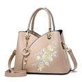 Sac à main élégant en cuir abricot avec broderie florale et détails dorés Mickey - 27*13*20CM / Khaki
