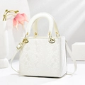 White snakeskin textured tote bag with golden hardware and adjustable shoulder strap - Off-white