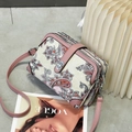 Chinese retro crossbodytas met paisley-print en drielaagse rits van roze leer - Roze
