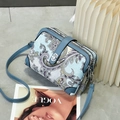 Blauwe crossbodytas met Paisley-borduurwerk, meervoudige ritsen en een metalen slot - Khaki Patchwork Blauw