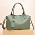 Elegante borsa Boston verde fagiolo con manici e tracolla regolabile per donna - 31x13x17cm / Verde