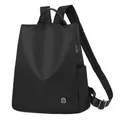 Sleek black women's backpack with 'B' emblem and adjustable straps on a white background - 31x15x36cm / B Letter Style
