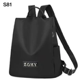Minimalist black nylon backpack with ZGHY logo featuring adjustable straps and side pockets - 31x15x36cm / ZGHY Style