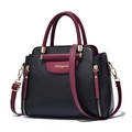 Sac à main bicolore noir et rouge avec finitions dorées et bandoulière réglable - Noir