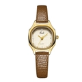 Gedi quartz watch with champagne gold octagonal dial and brown lizard pattern strap - Apricot With Gold Case Gold Dial