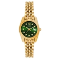 GEDI luxury gold watch for women with emerald green dial and sparkling rhinestone markers - Gold with Green Dial