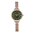 Montre à quartz GEDI pour femme avec bracelet or rose et cadran vert soleil - Bracelet Or Rose Cadran Vert