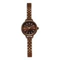 Montre à quartz élégante pour femme en finition bronze avec bracelet à maillons fins - Bracelet Marron Cadran Marron