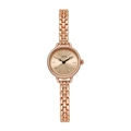 Montre à quartz minimaliste pour femme en or rose avec bracelet chaîne et cadran rond - Bracelet Or Rose Cadran Or Rose