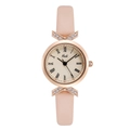 Gedi elegant rose gold watch with light pink leather strap and Roman numerals - Rose Gold Case Rose Gold Dial Pink Strap