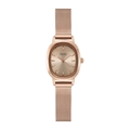 Elegant rose gold oval quartz watch for women with Milanese mesh strap and GEDI logo - Rose Gold Case Rose Gold Dial Rose Gold Strap