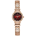 GEDI Women's Rose Gold Quartz Watch with Red Gradient Dial and Rhinestones - Red Dial
