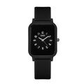 Minimalist jelly-style quartz watch with matte black silicone strap and numeric dial - Black Case Black Dial Black Strap