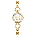 Montre bracelet dorée élégante pour femme avec maillons en cœur et cadran cheval à bascule - Boîtier Doré Cadran Doré