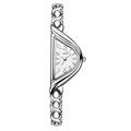 Orologio di lusso argento da donna con quadrante a mezzaluna e cinturino a catena vuota - Cassa Argento Quadrante Bianco Cinturino Argento