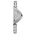 Orologio al quarzo GEDI argento con quadrante a mezzaluna e raffinato cinturino a catena - Cassa Argento Quadrante Grigio Cinturino Argento