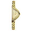 Orologio al quarzo dorato a mezzaluna da donna con cinturino in metallo lucido - Cassa Oro Quadrante Oro Cinturino Oro