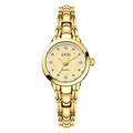 Elegant gold GEDI quartz bracelet watch for women featuring a sparkling crystal dial - Gold Case Gold Dial
