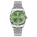Orologio al quarzo Gedi argento con quadrante verde smeraldo e cinturino in metallo - Cassa Bianca Quadrante Verde Cinturino Bianco
