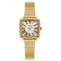 GEDI luxury gold square women's watch with mother of pearl dial and flexible metal band - Gold Case Gold Mother of Pearl Dial Gold Band