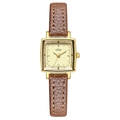 Orologio donna vintage quadrato al quarzo con cassa dorata e cinturino in pelle marrone - Taglia unica / Cassa Oro Quadrante Oro Cinturino in Pelle Caffè