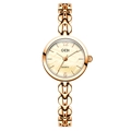 Elegante reloj de cuarzo Gedi en oro rosa con esfera pequeña blanco crema para mujer - Caja de Oro Rosa Esfera de Oro Rosa