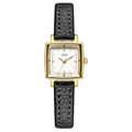 Orologio al quarzo quadrato dorato da donna con quadrante bianco e cinturino nero - Taglia unica / Cassa Oro Quadrante Bianco Cinturino in Pelle Nera