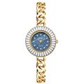 GEDI luxury women quartz watch with gold link strap and blue mother-of-pearl dial - Gold Case Black Pearl Blue Dial Gold Band