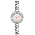 Silver bracelet watch for women with pink mother of pearl dial and crystal bezel - Silver Case Pink MOP Dial (Silver Strap)