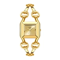 Elegante orologio al quarzo quadrato dorato con cinturino di lusso da donna - Oro (Quadrante Dorato)