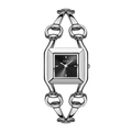 Orologio GEDI lusso da donna con quadrante quadrato nero e cinturino a catena argento - Cassa Argento Quadrante Nero Cinturino Argento