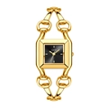 Orologio GEDI donna oro con quadrante quadrato nero e cinturino a bracciale traforato - Oro (Quadrante Nero)