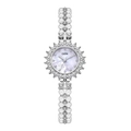 GEDI luxury women's watch with purple mother of pearl dial and pearl bracelet strap - Standard / Silver Case Purple Dial Silver Strap