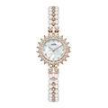 GEDI luxury women's watch in rose gold with three-row pearl bracelet and shell floral dial - Standard / Rose Gold Case White Dial Rose Gold Strap