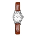 Gedi vintage oval watch with silver case, white dial and brown leather strap - Silver Case White Dial Brown Strap