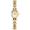 Montre octogonale dorée élégante avec maillons en cœur et cadran couleur champagne - Taille unique / Or/Cadran Doré