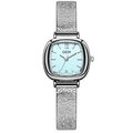 Elegante orologio da donna GEDI con quadrante azzurro e cinturino in acciaio inox argentato - Cassa Argento Quadrante Blu Cinturino in Maglia Argento