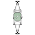 Elegante orologio a bracciale quadrato argento con quadrante verde menta e metallo lucido - Cassa Argentata Quadrante Verde Cinturino Argentato