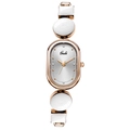 Montre Gedi dorée rose avec accents en céramique blanche et cadran en strass - Boîtier Or Rose Cadran Blanc