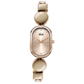 Montre à quartz élégante pour femme en or rose avec bracelet à maillons irréguliers - Boîtier Or Rose Cadran Or Rose