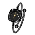Orologio GEDI di lusso da donna nero con cinturino a cavo, logo cigno e dettagli dorati - Cassa Nera Chiodi Dorati Quadrante Nero Cinturino Nero