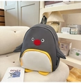 Sac à dos pingouin gris mignon pour femme avec ventre blanc et nez rouge sur canapé - Moyen / Sac Seul / Gris