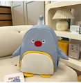Sac à dos pingouin mignon bleu-gris pour femme avec nez 3D rouge et détails jaunes - Moyen / Sac Seul / Bleu