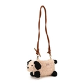 Simpatica borsa a tracolla per cani in peluche bianco e nero per la moda bimbi - Bianco Sporco