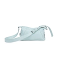 Piccola borsa a tracolla in pelle PU verde menta con dettagli in metallo argentato - Blu