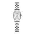 Orologio elegante in acciaio argento per donna con quadrante ovale e cinturino a maglie - Cassa Argento Quadrante Bianco Cinturino Argento